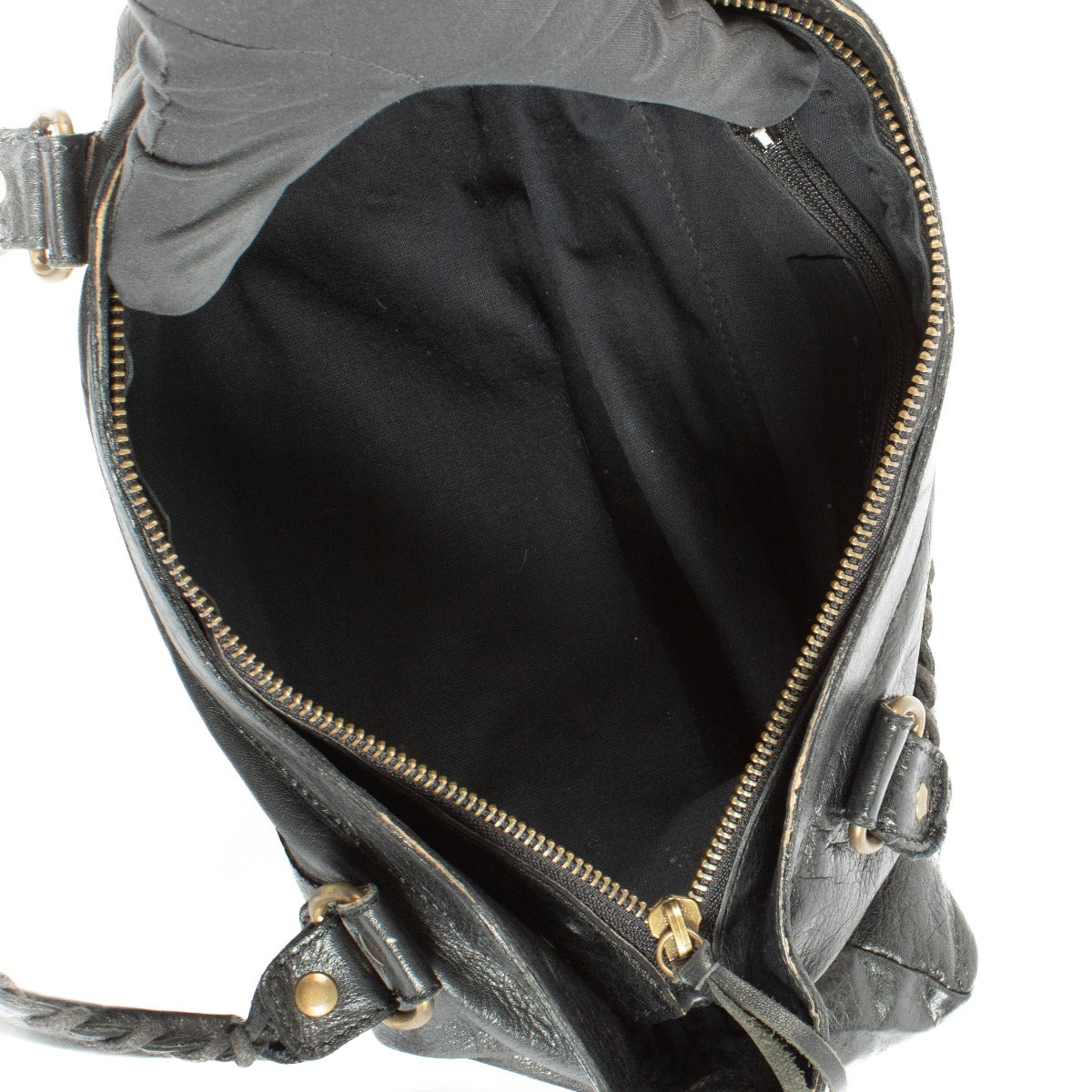 Balenciaga Zwart Chevre Lederen Platte Stud Le Dix Lariat Tas