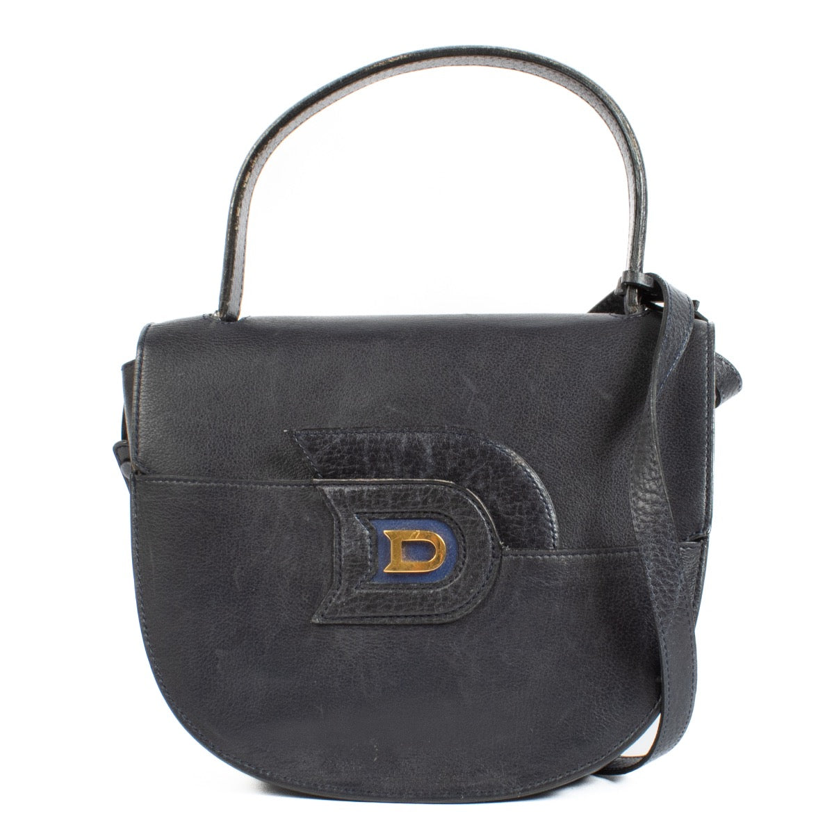 Shop safe online at Labellov in Antwerp, Brussels and Knokke this 100% authentic second hand Delvaux Blue Leather Top Handle