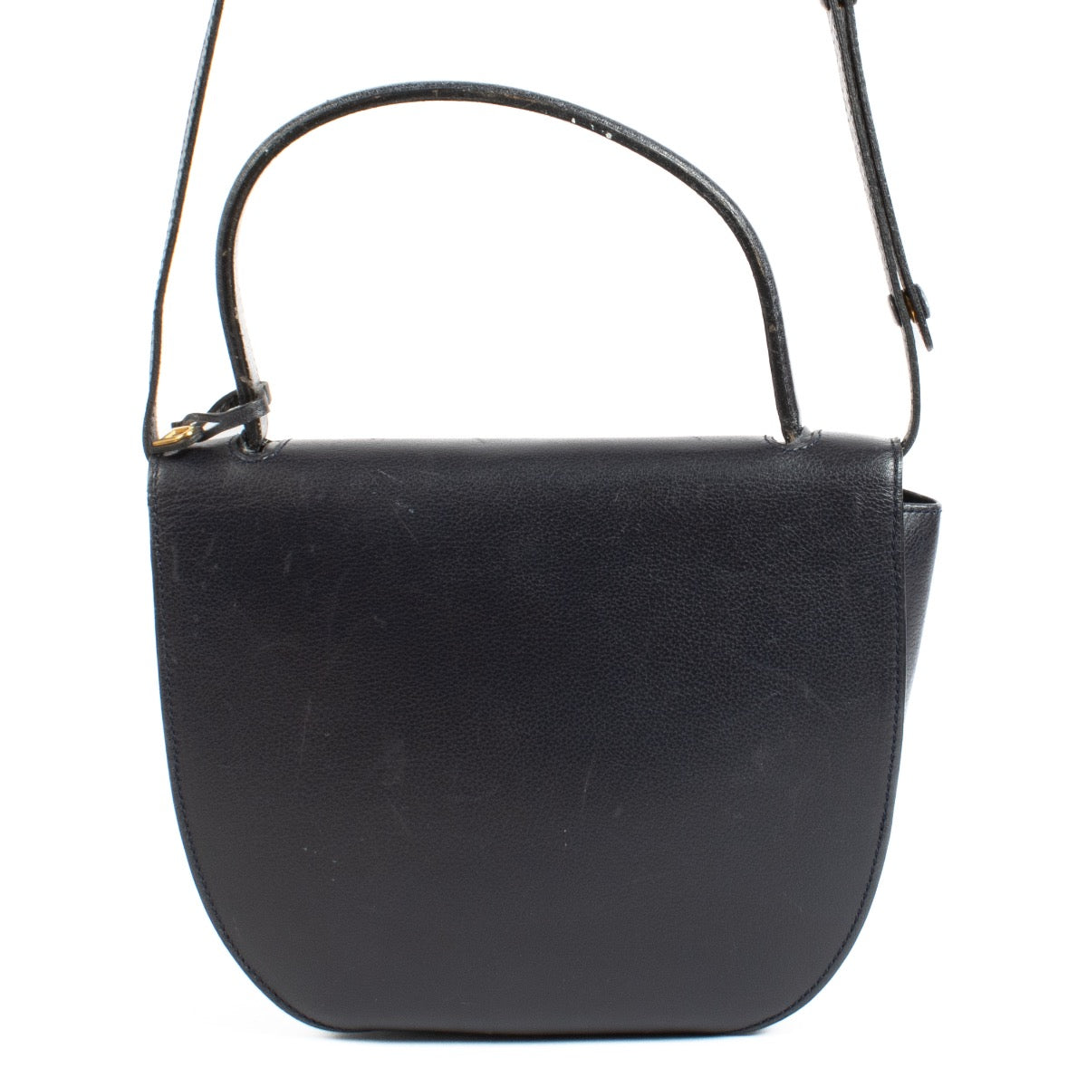Shop safe online at Labellov in Antwerp, Brussels and Knokke this 100% authentic second hand Delvaux Blue Leather Top Handle