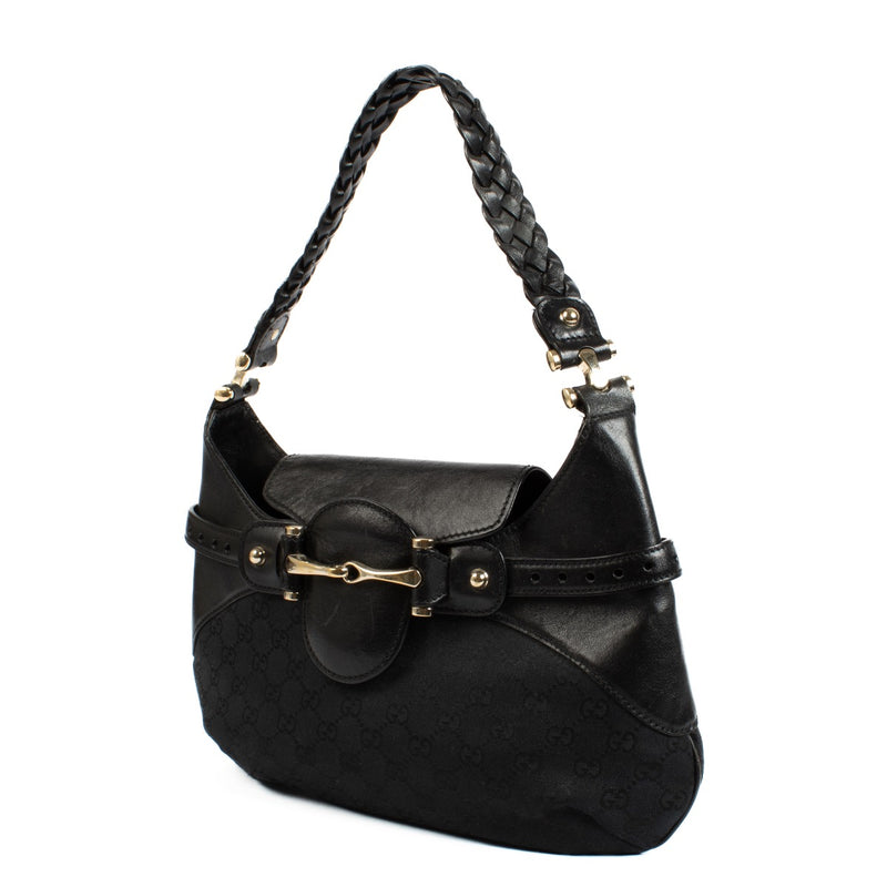 Shop safe online at Labellov in Antwerp, Brussels and Knokke this 100% authentic second hand Gucci Black GG Canvas Shoulder Bag