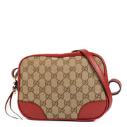 Shop safe online at Labellov in Antwerp, Brussels and Knokke this 100% authentic second hadn't Gucci GG Canvas/Red Leather Camera Bag