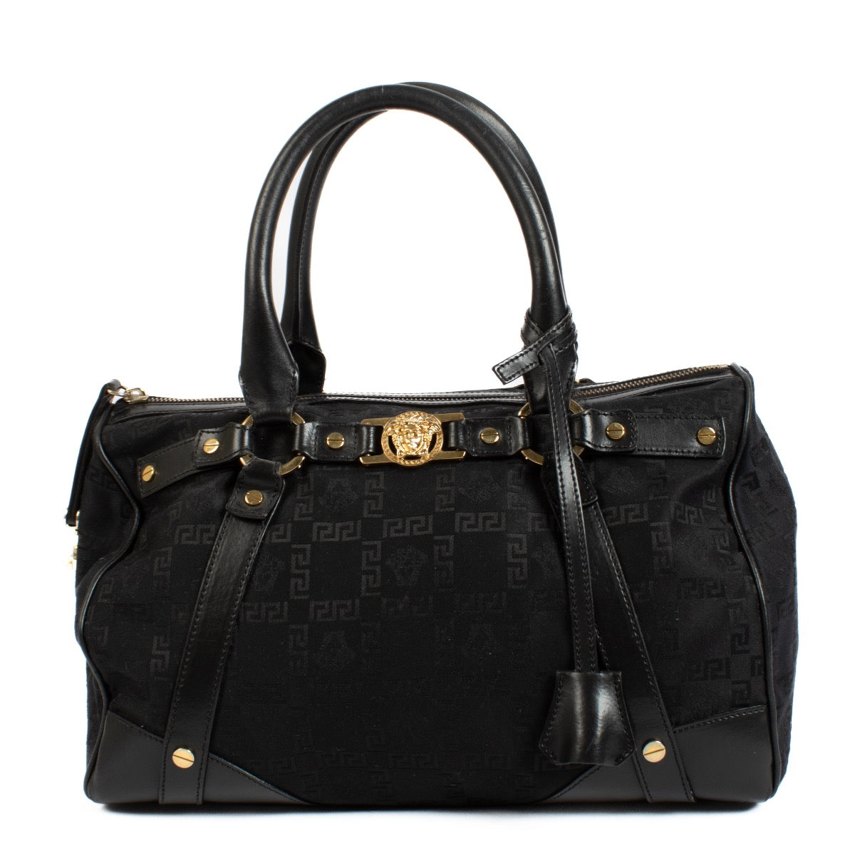 Shop safe online at Labellov in Antwerp, Brussels and Knokke this 100% authentic second hand Versace Black Nylon Top handle Bag