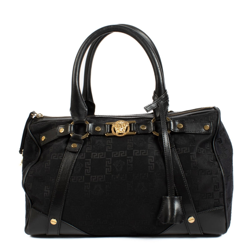 Shop safe online at Labellov in Antwerp, Brussels and Knokke this 100% authentic second hand Versace Black Nylon Top handle Bag