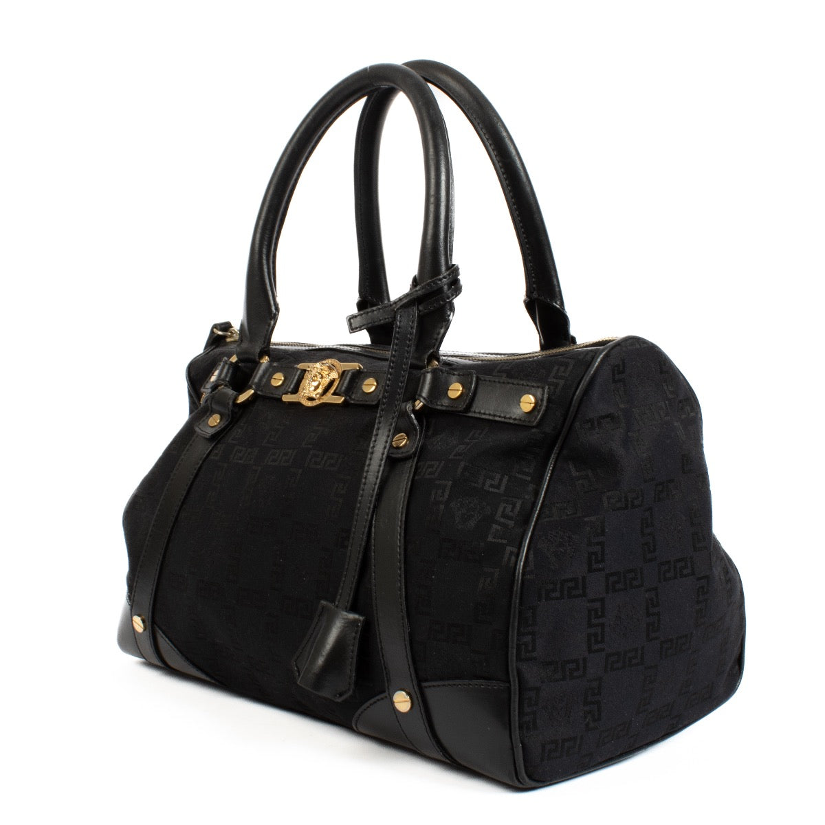 Shop safe online at Labellov in Antwerp, Brussels and Knokke this 100% authentic second hand Versace Black Nylon Top handle Bag