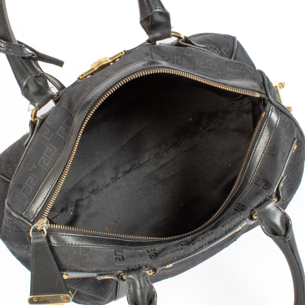 Shop safe online at Labellov in Antwerp, Brussels and Knokke this 100% authentic second hand Versace Black Nylon Top handle Bag