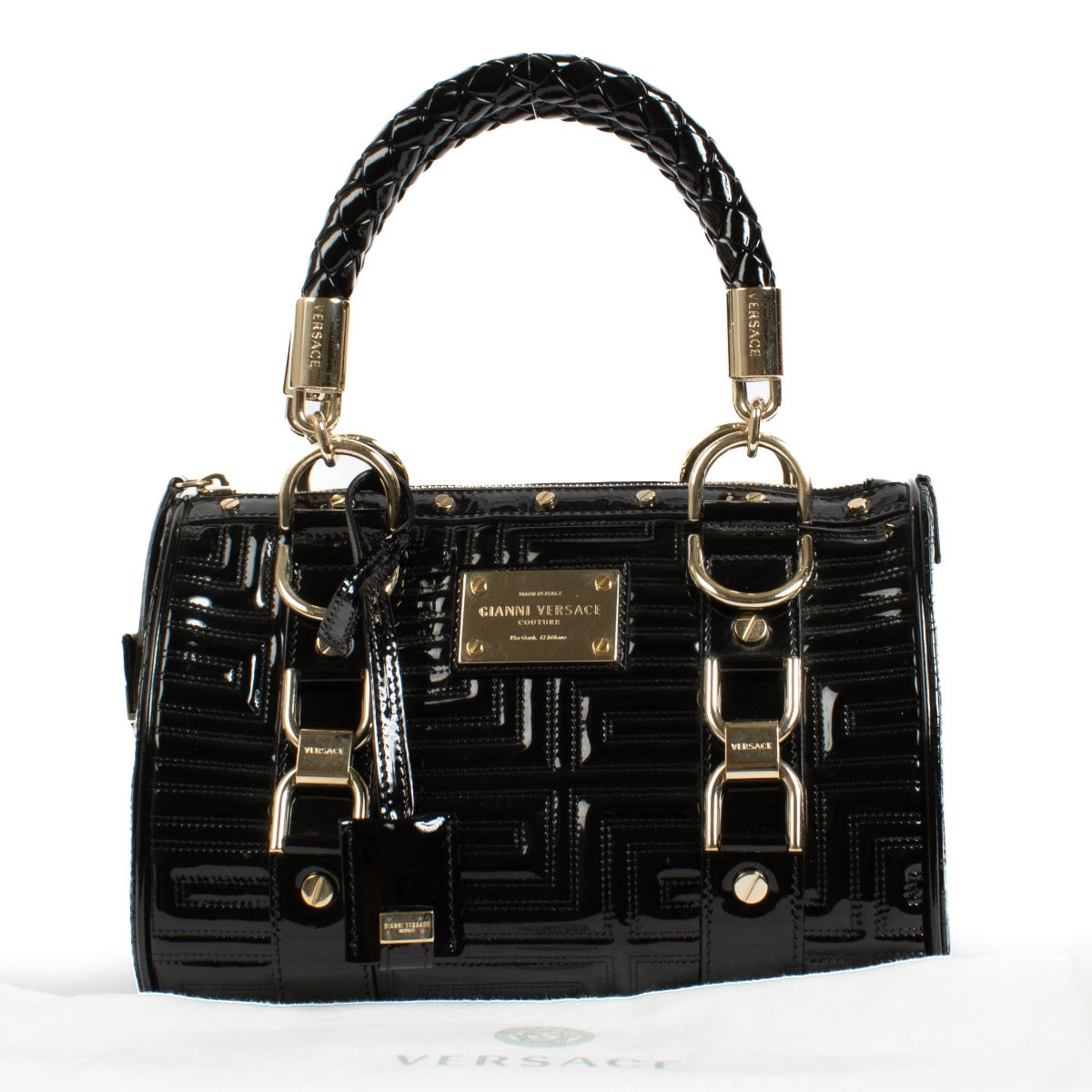 Shop 100% authentic secondhand Versace Black Patent Snap Out Of It Bag on Labellov.com