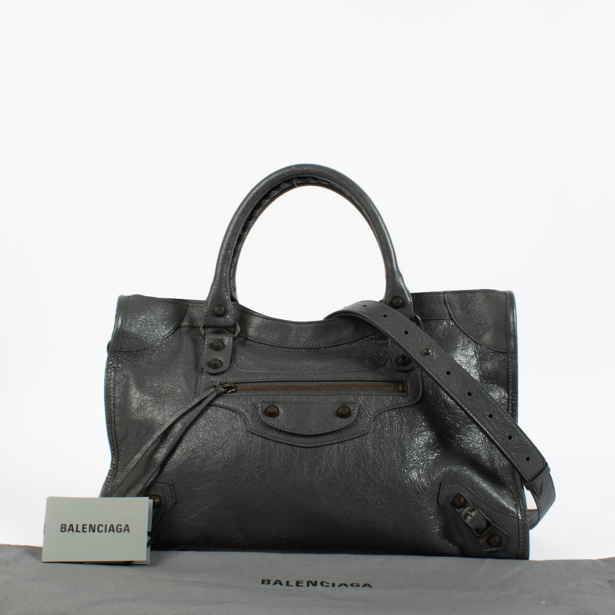 Balenciaga Le City Medium Grey Shoulder Bag