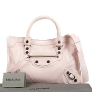 Balenciaga Le City Small Petal Pink Leather Bag for the best price at Labellov secondhand luxury in Antwerp and Knokke