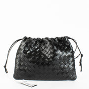 Bottega Veneta Black Notte dustbag with soft fabric and drawstring closure at Labellov.com