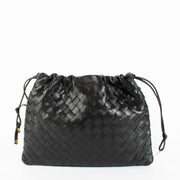 Bottega Veneta Black Notte dustbag with soft fabric and drawstring closure at Labellov.com
