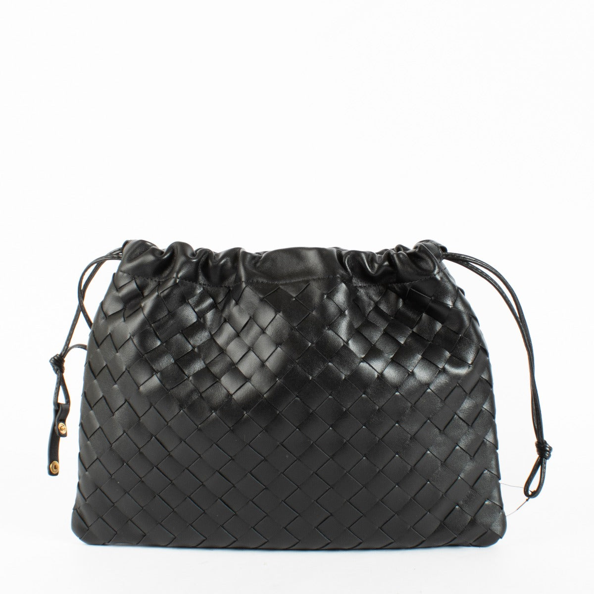 Bottega Veneta Black Notte dustbag with soft fabric and drawstring closure at Labellov.com