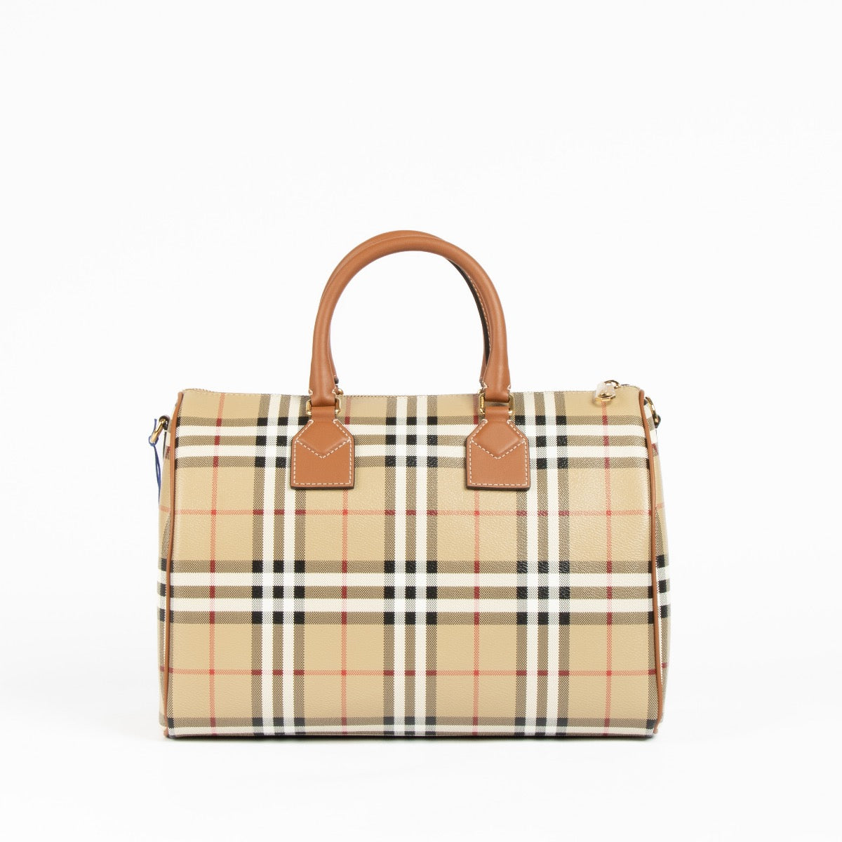 Authentic pre-loved Burberry Beige Canvas Medium Bowling Top Handle Bag on Labellov.com