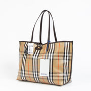 Authentic pre-loved Burberry Beige Coated Canvas Highland Tote Bag on Labellov.com