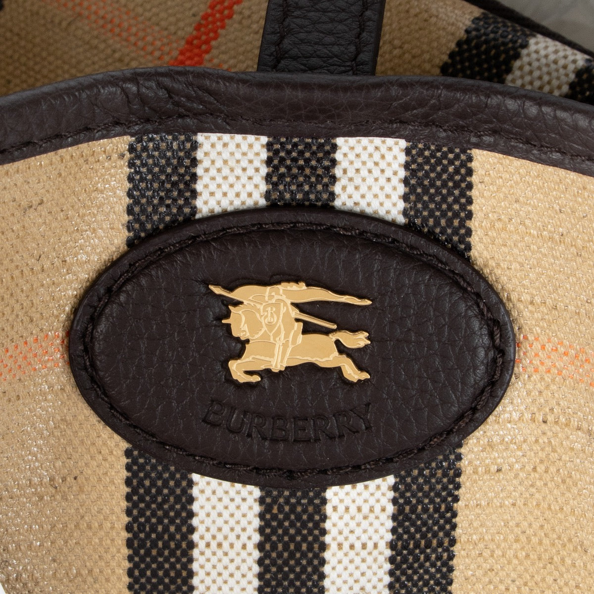 Authentic pre-loved Burberry Beige Coated Canvas Highland Tote Bag on Labellov.com