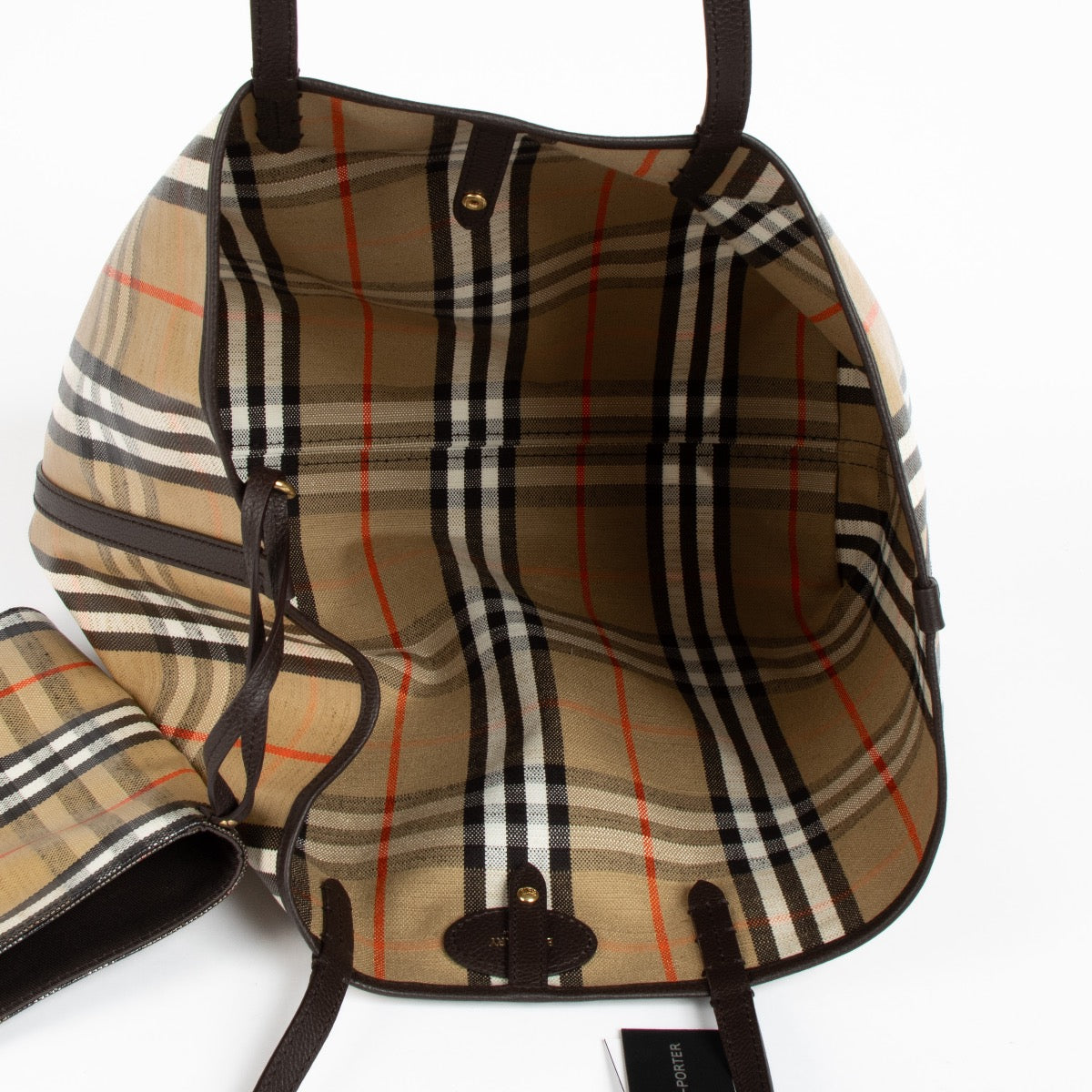 Authentic pre-loved Burberry Beige Coated Canvas Highland Tote Bag on Labellov.com