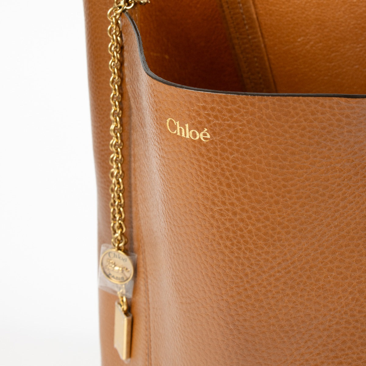 Chloé Clay Brown Medium Spin Tote Bag