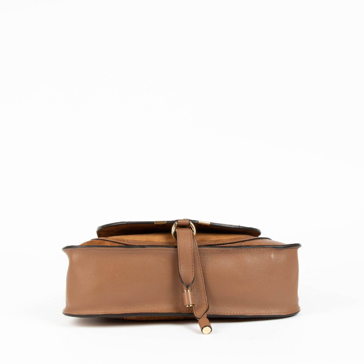 Chloé Cognac Marcie Leather & Suede Patchwork Satchel
