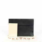 Delvaux blue leather clutch minimalist elegant evening bag