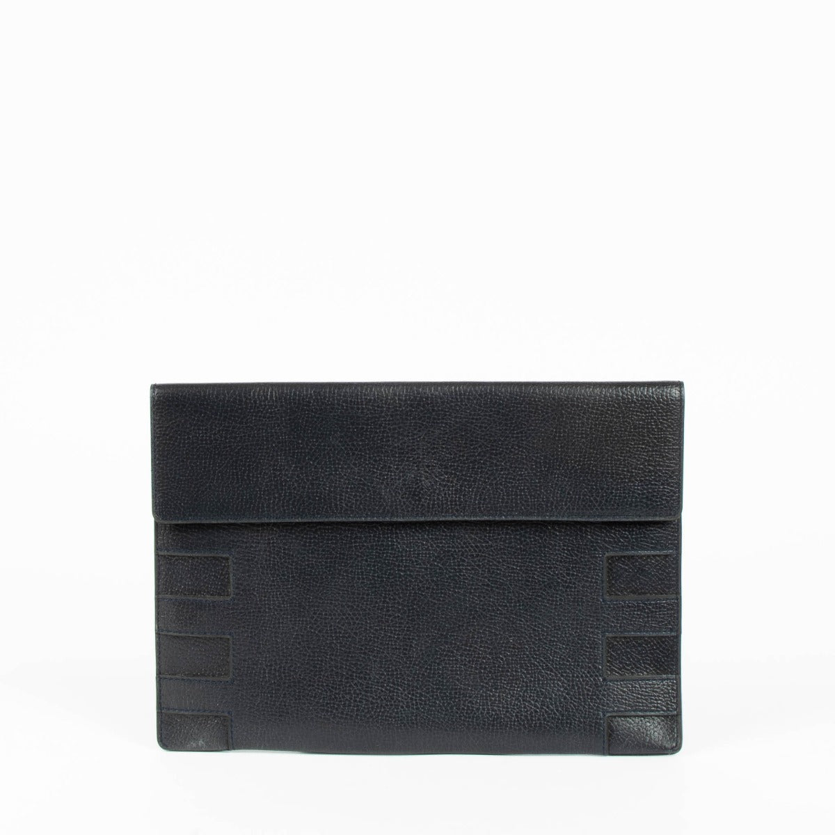 Delvaux blue leather clutch minimalist elegant evening bag