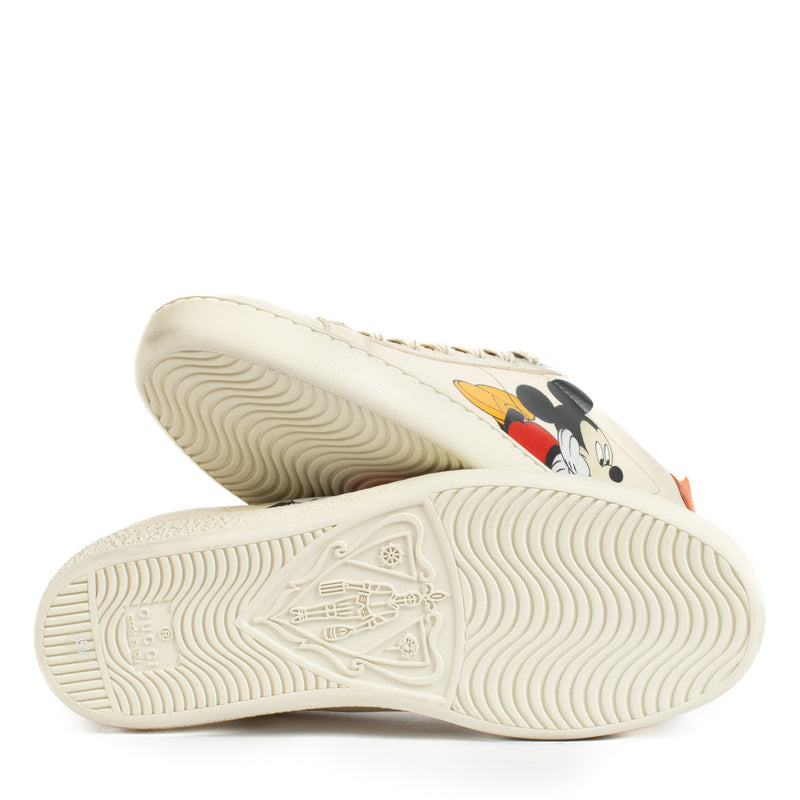 Gucci x Disney Beige Mickey Mouse Ace Sneakers - maat 35,5