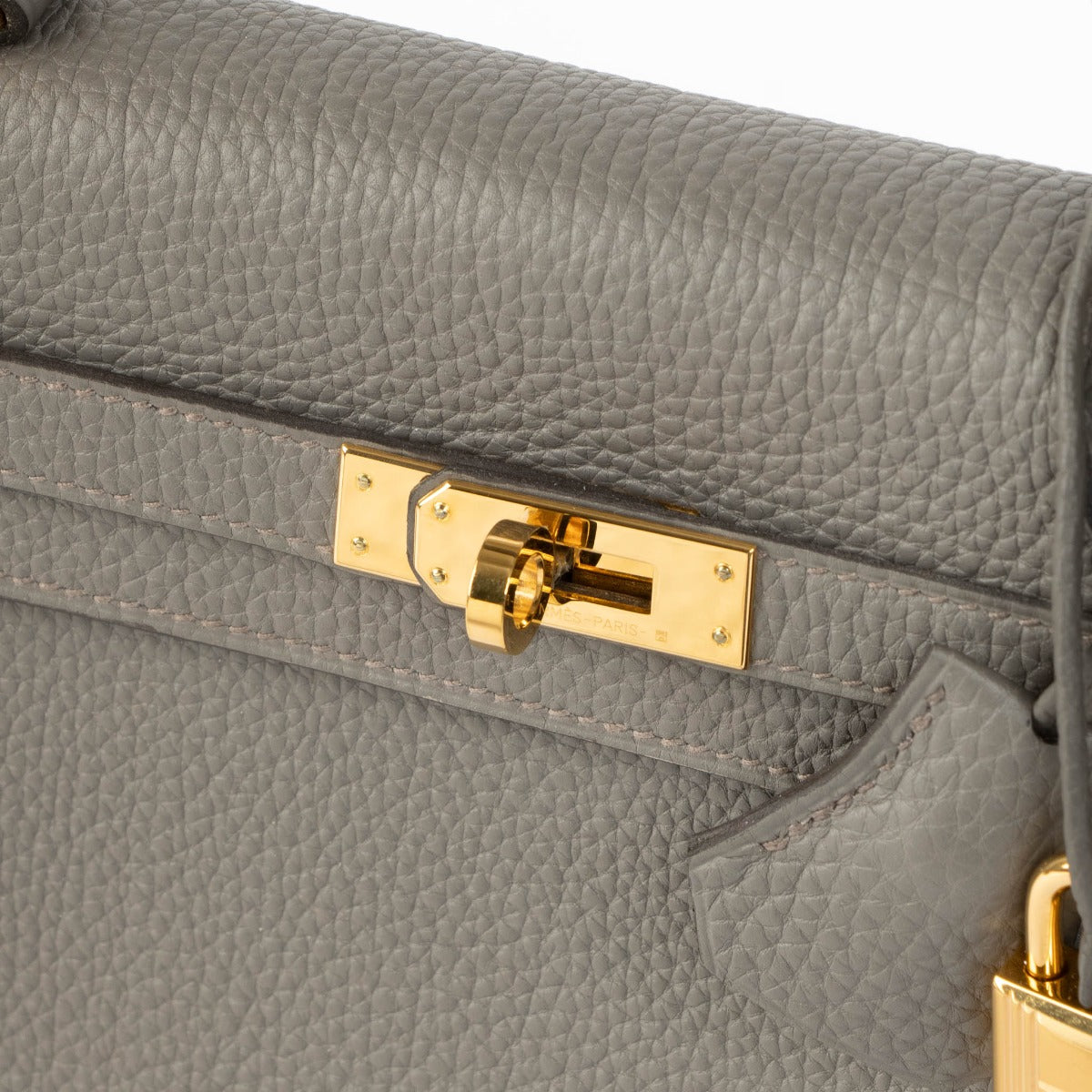 Hermès Kelly 25 Gris Étain Togo GHW