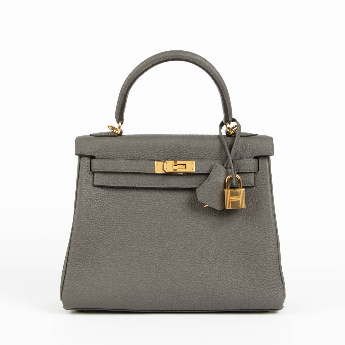Hermès Kelly 25 Gris Étain Togo GHW