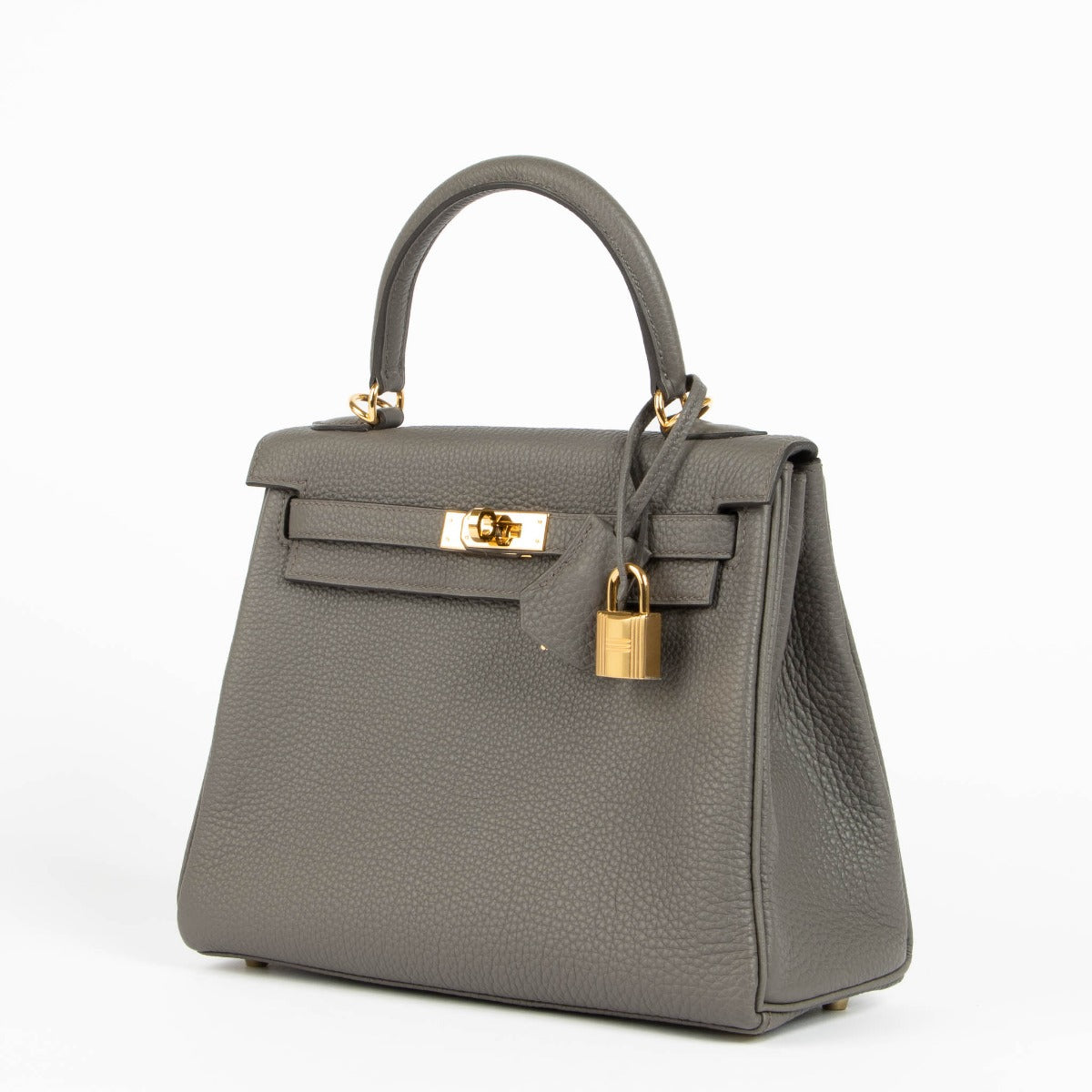Hermès Kelly 25 Gris Étain Togo GHW