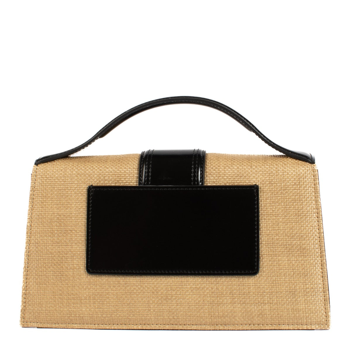 Sac Jacquemus Le Grand Bambino en raphia synthétique ivoire/noir