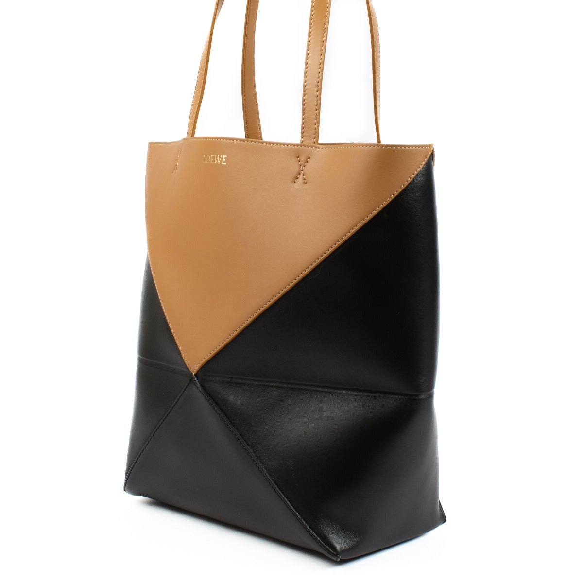 Loewe Warm Desert/Black Puzzle Fold Tote Bag
