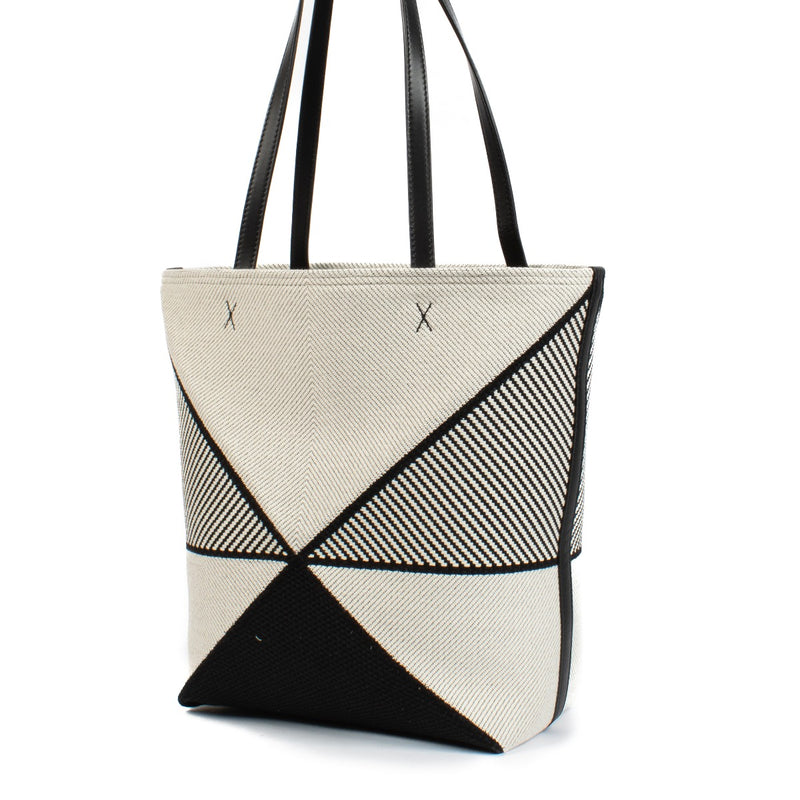Loewe Canvas/Calfskin Medium Puzzle Fold Tote Bag