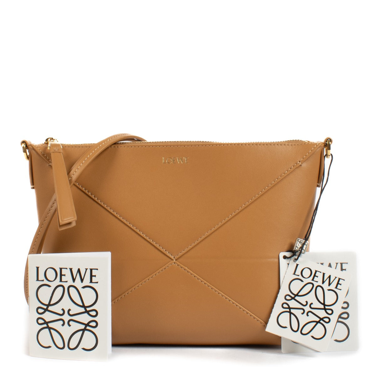 Loewe Warm Desert Shiny Nappa Leather Puzzle Fold Pouch