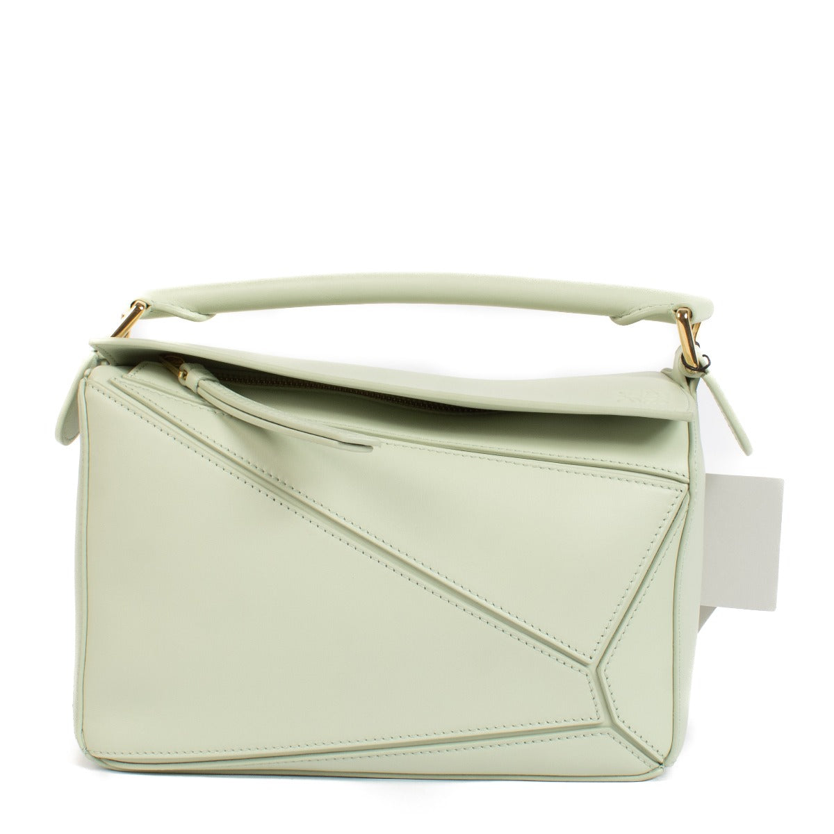 Loewe Spring Jade Satin Calfskin Small Puzzle Bag