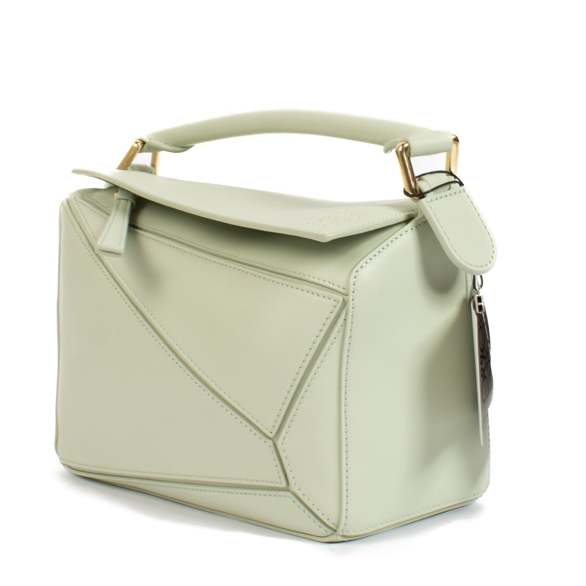 Loewe Spring Jade Satin Calfskin Small Puzzle Bag