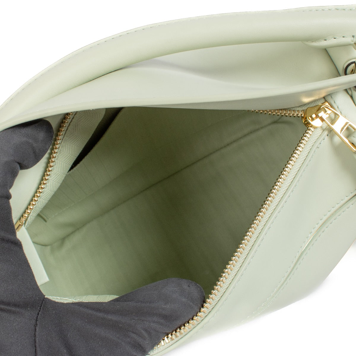 Loewe Spring Jade Satin Calfskin Small Puzzle Bag