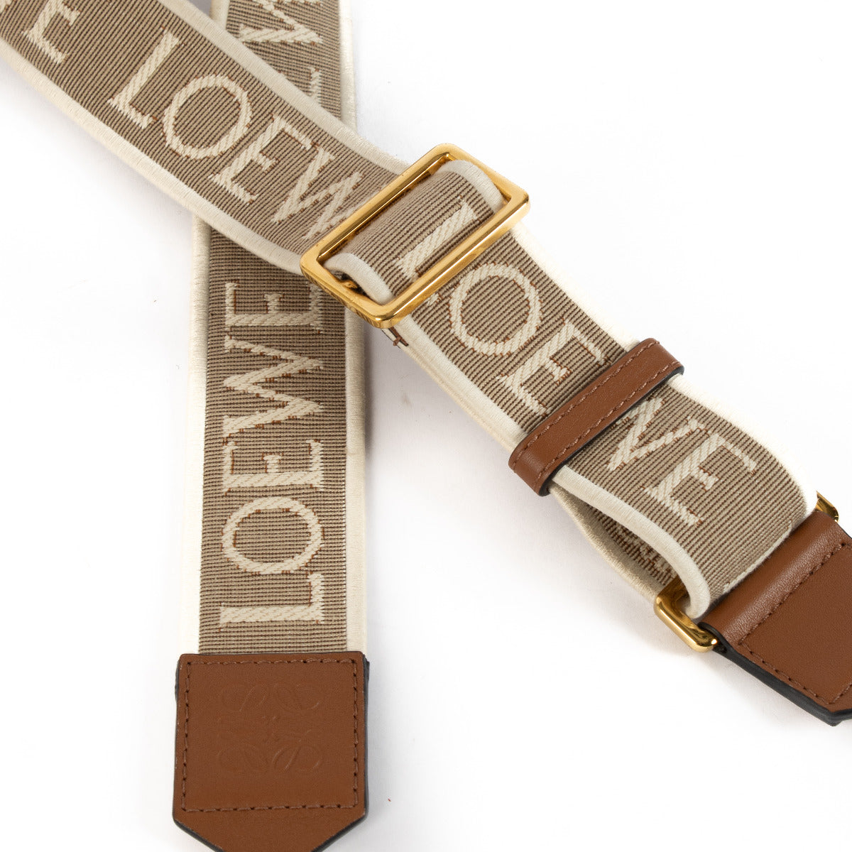 Bandoulière en toile jacquard Anagram Loewe naturel/camel