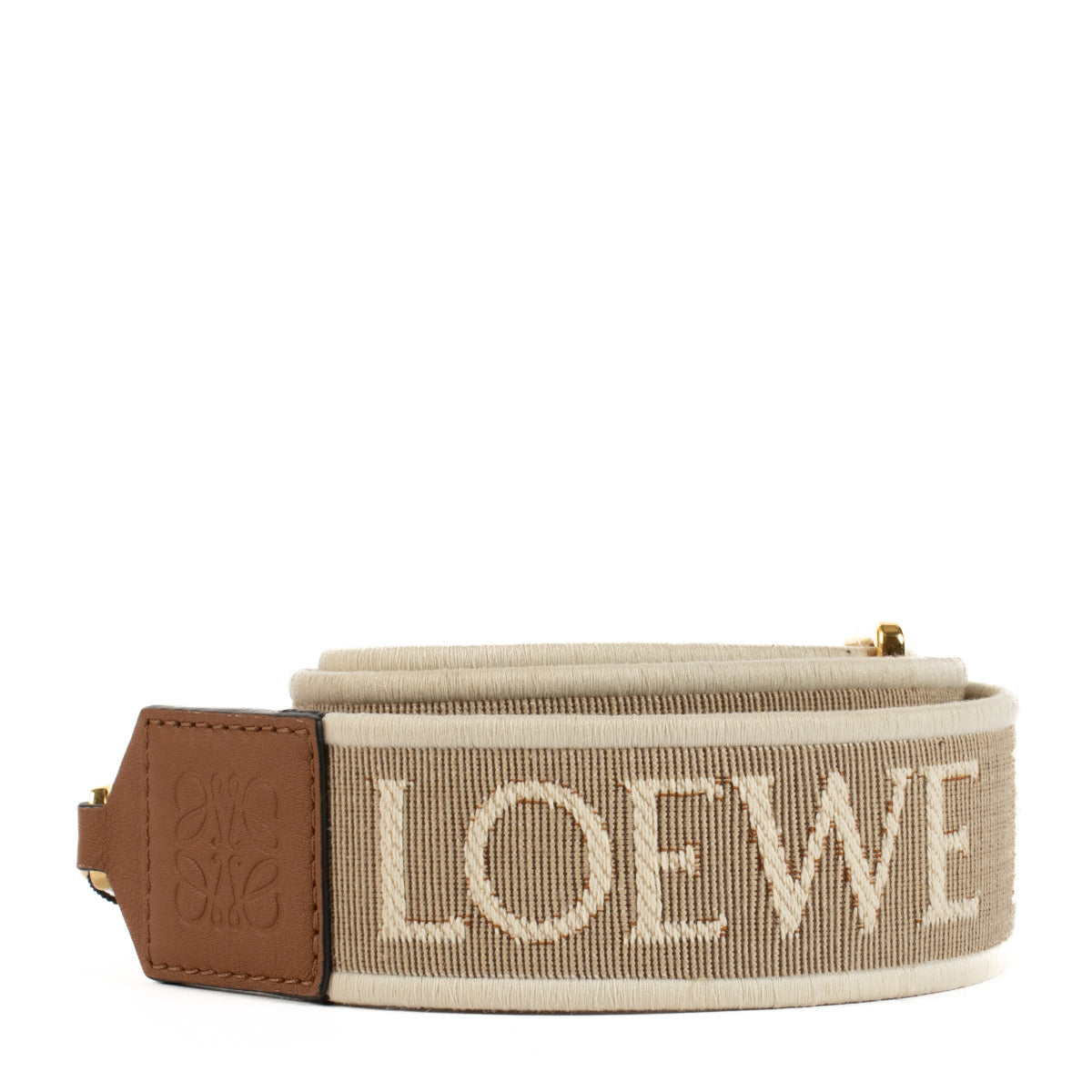 Loewe Cognac Anagram Canvas Bag Strap