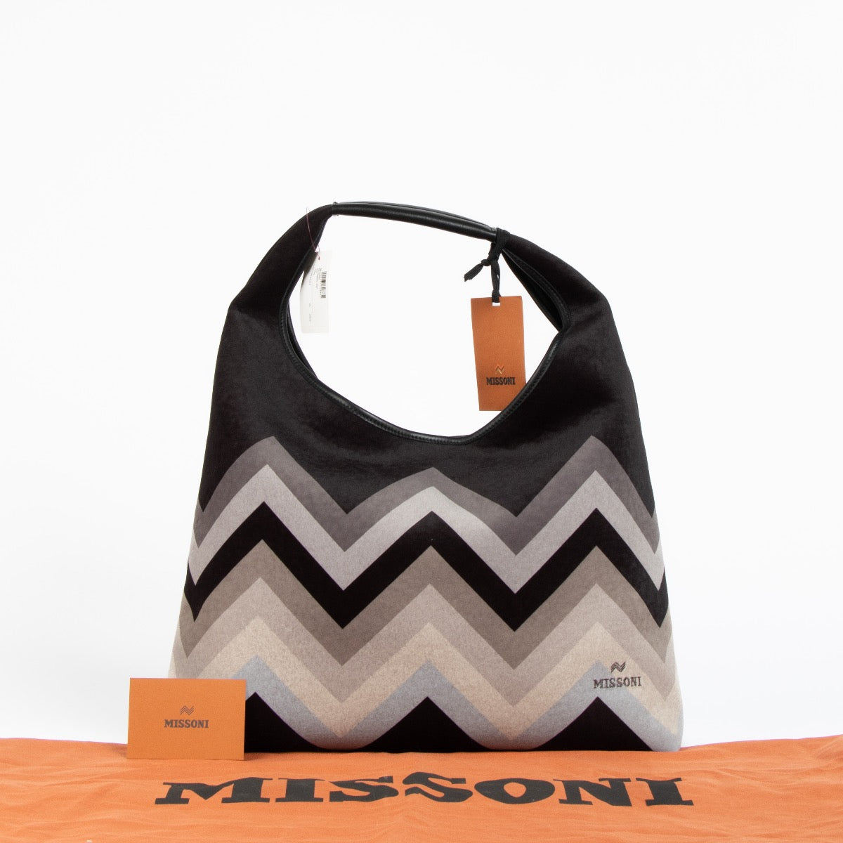 Authentic pre-loved Missoni Black Large Zig Zag Shoulder Bag on Labellov.com