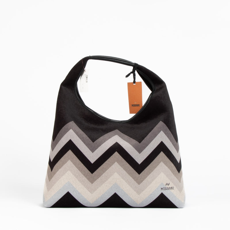 Authentic pre-loved Missoni Black Large Zig Zag Shoulder Bag on Labellov.com