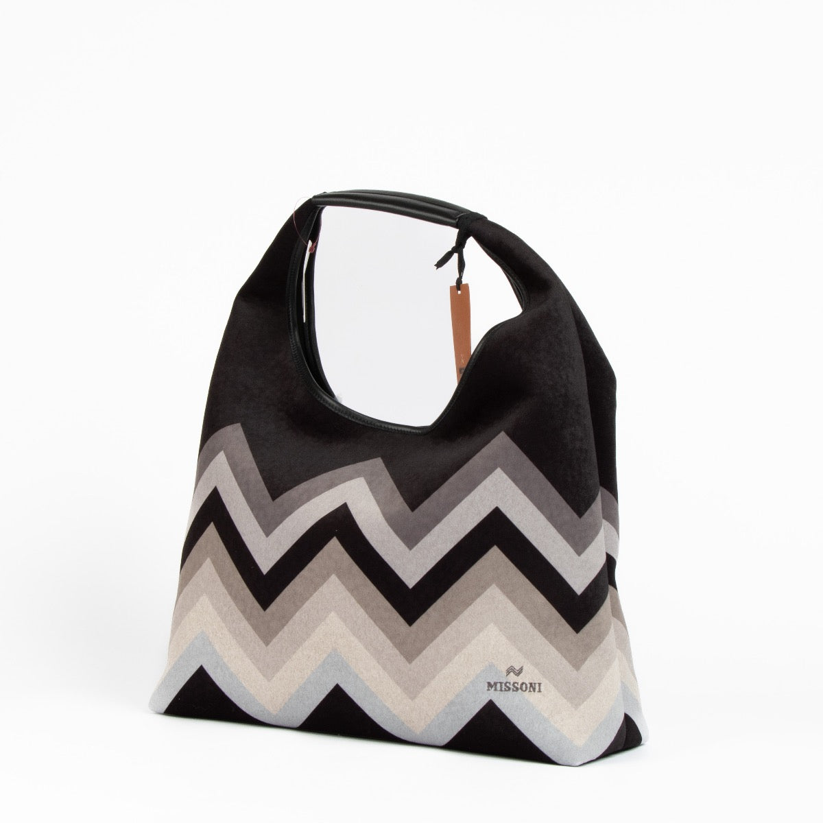 Authentic pre-loved Missoni Black Large Zig Zag Shoulder Bag on Labellov.com
