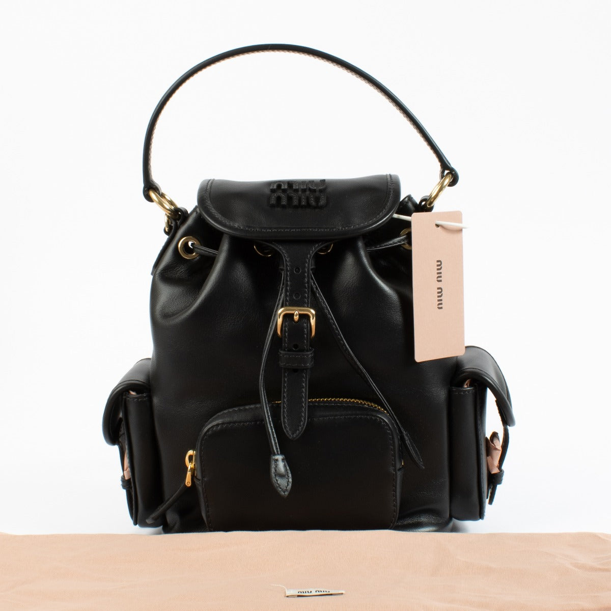 Miu Miu Black Leather Backpack