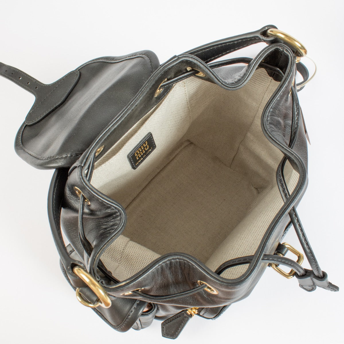 Miu Miu Black Leather Backpack