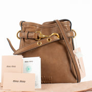 Authentic Preloved Miu Miu Aventure Brown Pouch Bag Crossbody on Labellov.com