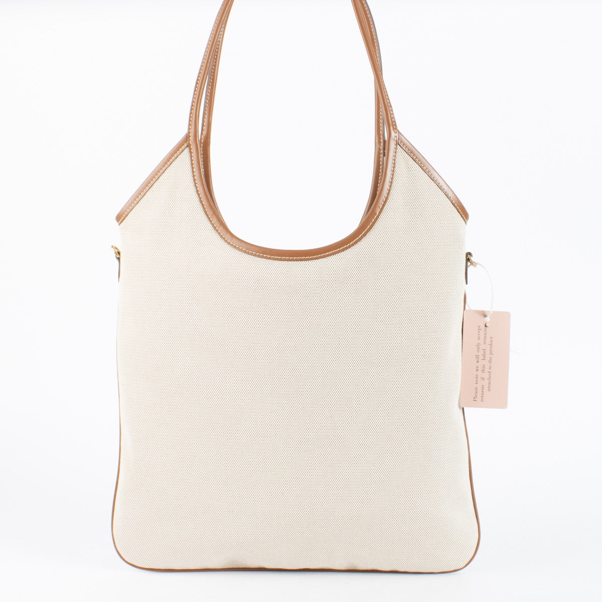 Authentic Preloved Miu Miu Beige Canvas Ivy Tote Bag on Labellov.com