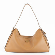 Prada Camel Aimée Large calfskin shoulder bag with gold-tone hardware at Labellov.com