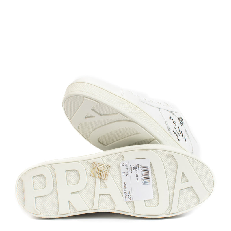 Prada White Leather Sneakers - size 36