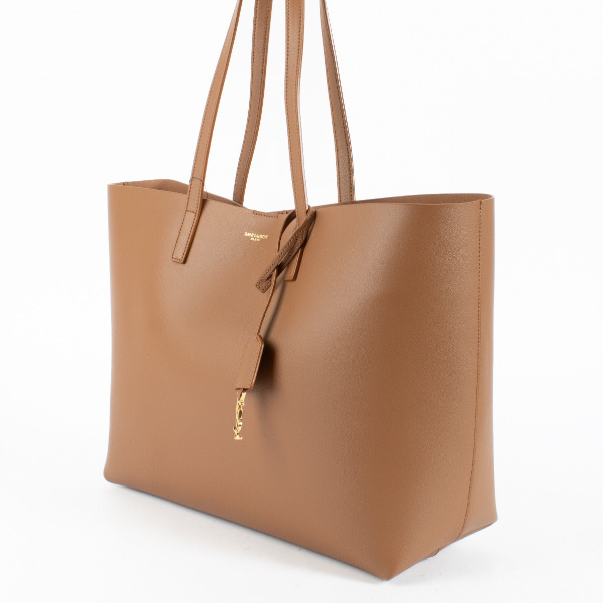 Saint Laurent Shopping Saint Laurent en Cuir Camel Tote at Labellov.com