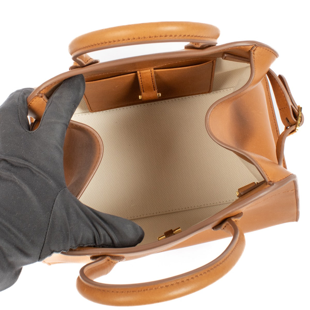 The Row Natural Saddle Leather Soft Margaux 10 Bag