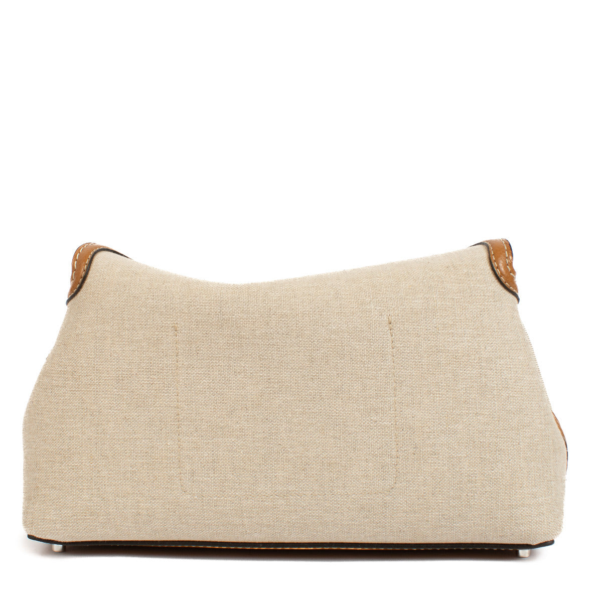 Toteme Ecru/Tan Canvas T-Lock Clutch