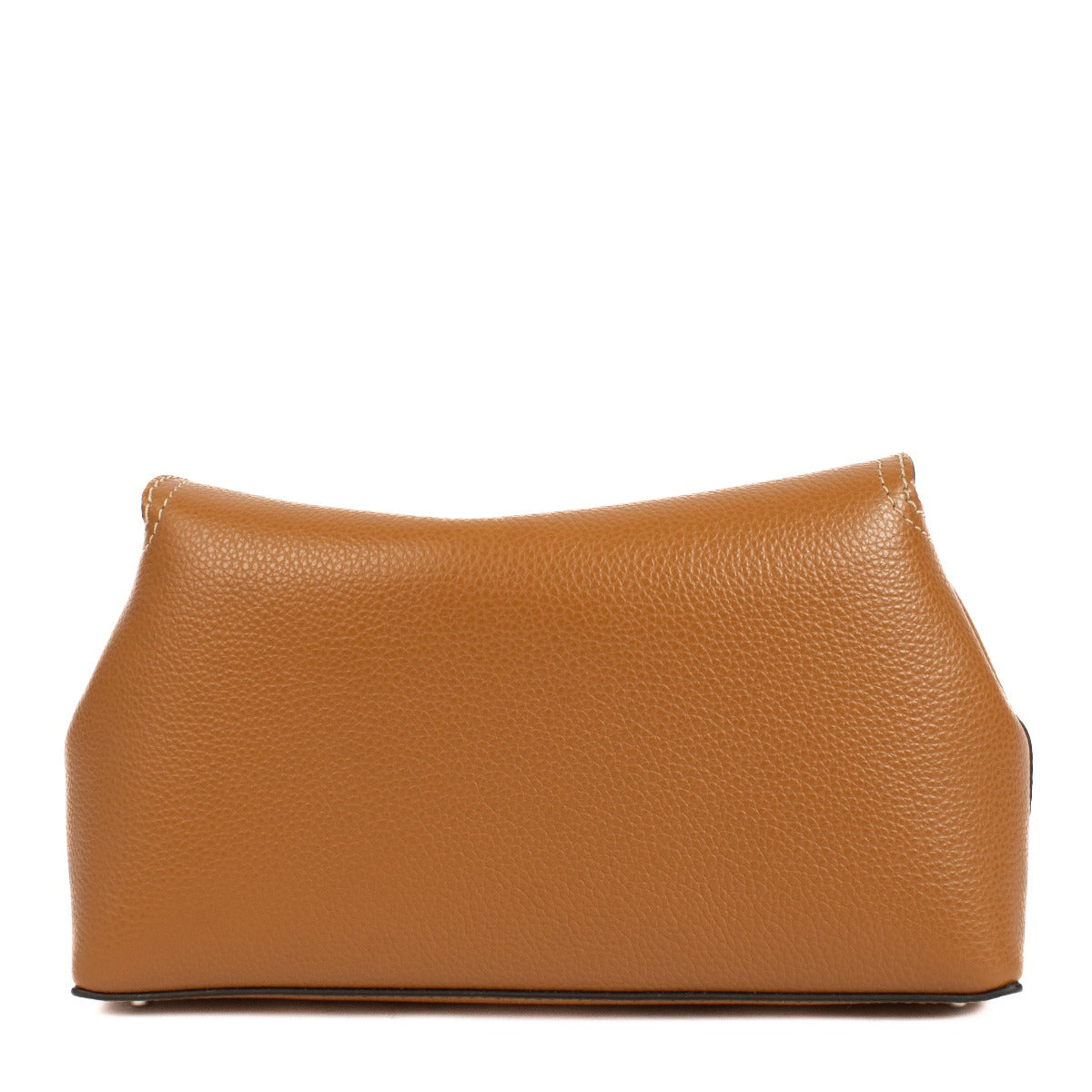 Toteme Tan Grained Leather T-Lock Clutch
