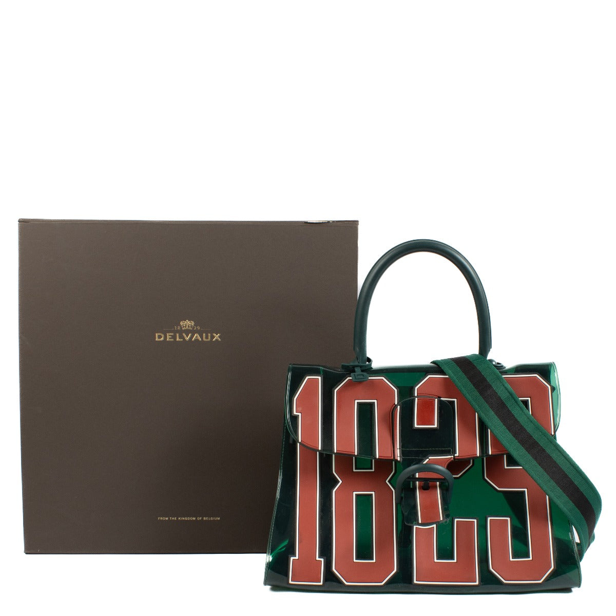 Delvaux Green Vinyl Brillant The Hero Bag